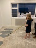 We used old paint (nandads rejected paint) to seal the plywood floor to make it nicer to walk on until carpet time.