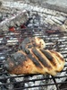 Sausages and bread cooked over the fire for dinner with marshmallows and honey, chocolate bread for dessert.