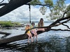 Bike ride around to 4 mile bay to our water swing and a dip. Lake was lovely, finished with a foot spa at one of the thermal streams running into the lake.