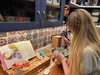 Iris had an early birthday sleepover, earring making and pizza with a few friends, cielo, Lucy and minu.