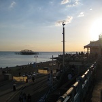 The sun setting in Brighton.