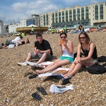 Pizza on the pebbles.