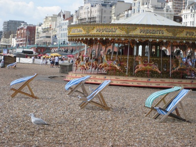 The "Merry Go Round". Gini badly wanted a go.