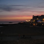 The beach at night.