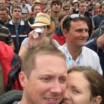 In the crowd.