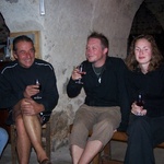 The cave opens! Good wine for all. As well as trying to smooze with the big boss (Claude). Pity his English was as bad as my French.
