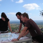The map on the top of the hill. 