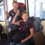 On our way to the youth hostel in Lyon.