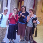 The girls enjoy a much craved after sweet thing.
