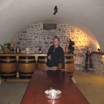 The tasting room in the cave.