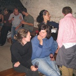 Gini and Romy enjoying a wine.