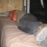 The Sheriff in his usual sleeping position.