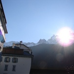 Sun rising over Chamonix