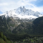 Chamonix town below