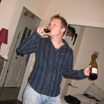 Birthday boy, enjoying one of our Fleurie bottles of goodness.