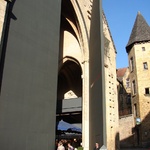 The door reveals a... food market on market day - Tuesday
