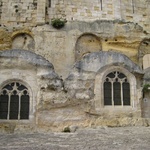 Monolithic church from the outside, which goes deep underground