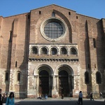 Basilica Saint Sernin from the front, spot the little tourist ant