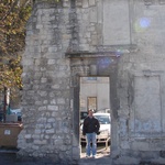 Hiding in one of the cities former walls.