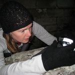 Using the stone wall as a makeshift tripod.