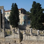 Somehow, two pillars were spared.