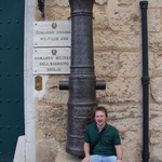 Moustache man and cannon