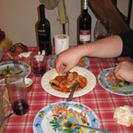 Munching through 1KG of prawns was no easy feat!