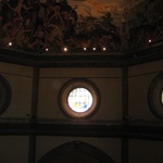 Stain glass windows at the top