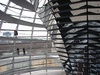 The spiral staircase leading up to the top