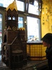 Gini in awe at one of the chocolate buildings inside this fantastic  
chocolate shop
