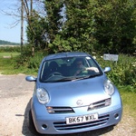 While Tom waited in the car, trying to avoid the many pollens which were attacking him for some reason ..