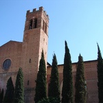 A cathedral on the outskirts of Siena center