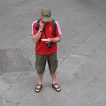 Robin studies the map.
