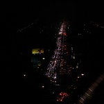 The lights mark the road