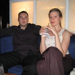 Nige and Lana chilling out with a cold drink.