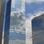 Interesting cloud reflections off one of the high rises.