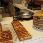 Belgian waffles. MMmmmm. Tasty dripping in Maple Syrup!