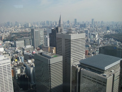 The view on the top floor of Toyko