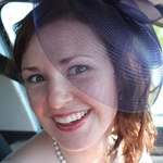 Gini loving her fascinator. 