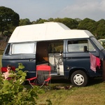 Back at the campsite, relaxing in the sun