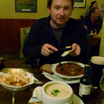 Cute pub, seafood Chowder & Meat Stew
