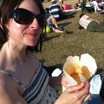 Anna enjoying the food & sun, 2010