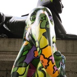 Elephants all over London painted by famous people to save the big guys, 2010