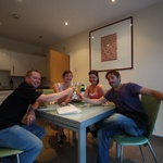 Our last night with the flatties, Cath & Si, 2010