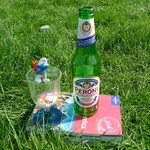 Picnic in the park to plan our South Amercia trip with Smurf, 2010