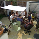 Leaving BBQ in our courtyard, 2010