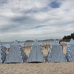 Iconic blue stripes