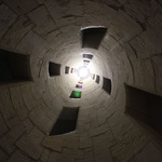 Looking up the double-helix staircase