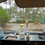 Being shown to our pitch at Biscarrosse