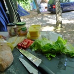 Santiago de Compostela campsite lunch